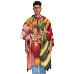 Fruit Snack Diet Bio Food Healthy Men s Hooded Rain Ponchos by Sarkoni