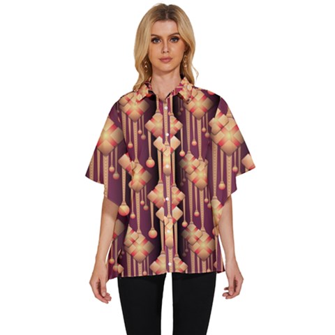 Seamless Pattern Women s Batwing Button Up Shirt by Amaryn4rt