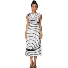 Spiral Eddy Route Symbol Bent Sleeveless Round Neck Midi Dress by Amaryn4rt