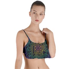 Circuit Hexagonal Geometric Pattern Background Pattern Layered Top Bikini Top  by Vaneshop