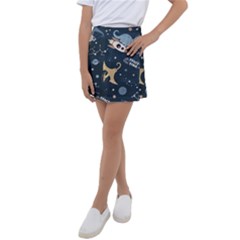 Space Theme Art Pattern Design Wallpaper Kids  Tennis Skirt by Proyonanggan