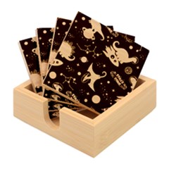 Space Theme Art Pattern Design Wallpaper Bamboo Coaster Set by Proyonanggan