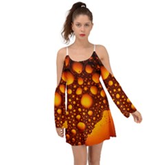 Bubbles Abstract Art Gold Golden Boho Dress by Dutashop