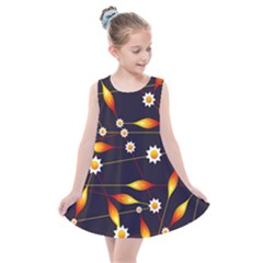 Flower Buds Floral Background Kids  Summer Dress by Bajindul