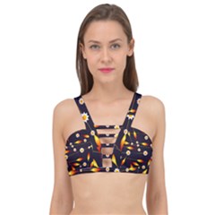 Flower Buds Floral Background Cage Up Bikini Top by Bajindul