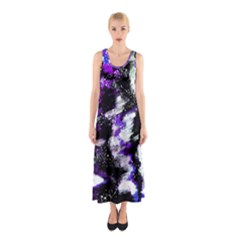 Abstract Canvas Acrylic Digital Design Sleeveless Maxi Dress by Amaryn4rt