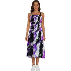 Abstract Canvas Acrylic Digital Design Sleeveless Shoulder Straps Boho Dress by Amaryn4rt