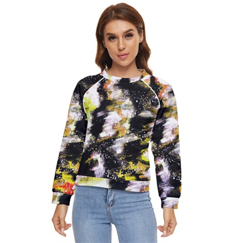 Canvas Acrylic Digital Design Art Women s Long Sleeve Raglan T-shirt by Amaryn4rt