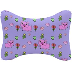 Flower Pink Pig Piggy Seamless Seat Head Rest Cushion by Ravend