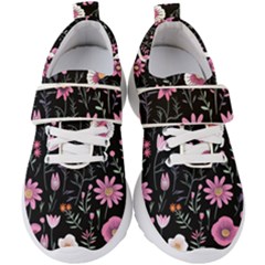 Flowers Pattern Kids  Velcro Strap Shoes by Ravend