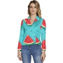 Watermelon Fruit Slice Women s Long Sleeve Revers Collar Cropped Jacket View1