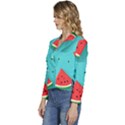 Watermelon Fruit Slice Women s Long Sleeve Revers Collar Cropped Jacket View2