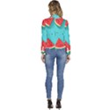 Watermelon Fruit Slice Women s Long Sleeve Revers Collar Cropped Jacket View4