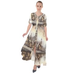 Building Landmark Waist Tie Boho Maxi Dress by Ravend