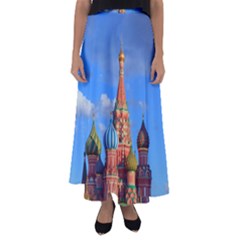 Architecture Building Cathedral Church Flared Maxi Skirt by Modalart