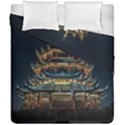 Blue Yellow And Green Lighted Pagoda Tower Duvet Cover Double Side (California King Size) View1