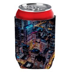 Aerial Photo Of Cityscape At Night Can Holder by Modalart