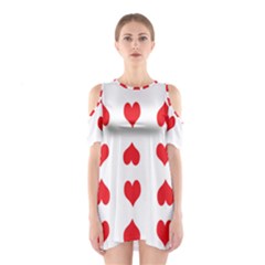 Heart Red Love Valentines Day Shoulder Cutout One Piece Dress by Bajindul