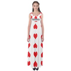 Heart Red Love Valentines Day Empire Waist Maxi Dress by Bajindul