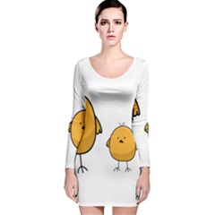 Chick Easter Cute Fun Spring Long Sleeve Velvet Bodycon Dress by Ndabl3x