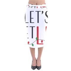 Let s Get Lit Christmas Jingle Bells Santa Claus Velvet Midi Pencil Skirt by Ndabl3x