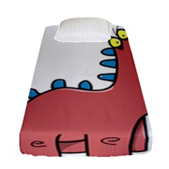 Dinosaur Dragon Drawing Cute Fitted Sheet (single Size) by Ndabl3x