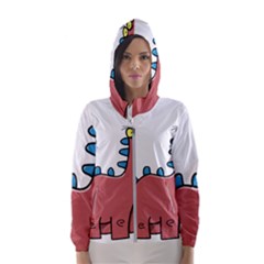 Dinosaur Dragon Drawing Cute Women s Hooded Windbreaker by Ndabl3x