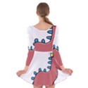 Dinosaur Dragon Drawing Cute Long Sleeve Velvet Skater Dress View2