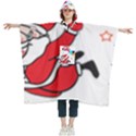 Nicholas Santa Claus Balloons Stars Women s Hooded Rain Ponchos View1