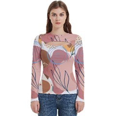 Abstract Circles Art Design Women s Cut Out Long Sleeve T-shirt by Ndabl3x