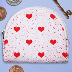 Hearts Romantic Love Valentines Horseshoe Style Canvas Pouch by Ndabl3x