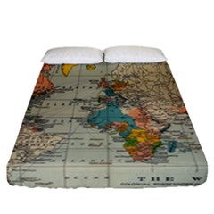 Vintage World Map Fitted Sheet (california King Size) by Ndabl3x