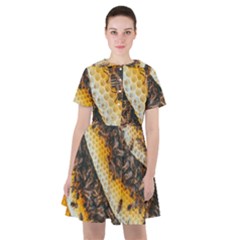 Yellow And Black Bees On Brown And Black Sailor Dress by Ndabl3x