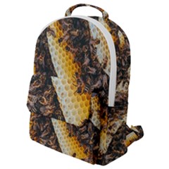 Yellow And Black Bees On Brown And Black Flap Pocket Backpack (small) by Ndabl3x