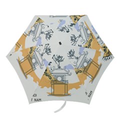 Poster Map Flag Lotus Boat Ha Noi Vietnam Mini Folding Umbrellas by Grandong