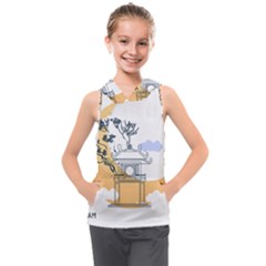 Poster Map Flag Lotus Boat Ha Noi Vietnam Kids  Sleeveless Hoodie by Grandong