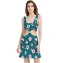 Cute Flowers Seamless Model Spring Velour Cutout Dress View1