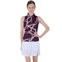 Cracked Pattern Boho Art Design Women s Sleeveless Polo T-shirt by Grandong