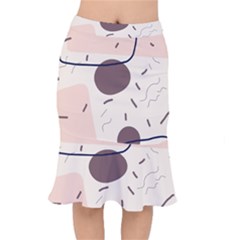 Doodles Abstract Boho Art Short Mermaid Skirt by Grandong