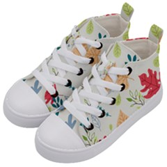 Leaves Plants Background Branches Kids  Mid-top Canvas Sneakers by Grandong