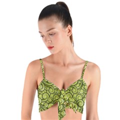 Flower Design Paradigm Start Woven Tie Front Bralet by Grandong