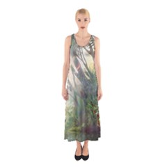 Peafowl Peacock Bird Birds Painting Art Wildlife Sleeveless Maxi Dress by Sarkoni