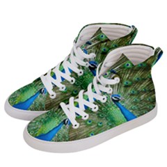 Peafowl Peacock Men s Hi-top Skate Sneakers by Sarkoni