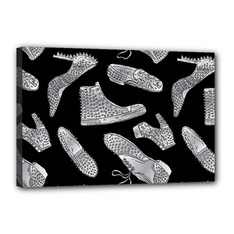 Pattern Shiny Shoes Canvas 18  X 12  (stretched) by Ndabl3x