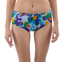 Pattern Hotdog Trap Reversible Mid-waist Bikini Bottoms by Ndabl3x