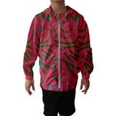 Pattern Saying Wavy Kids  Hooded Windbreaker by Ndabl3x