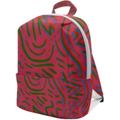 Pattern Saying Wavy Zip Up Backpack by Ndabl3x