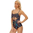 Stained Glass Mosaic Abstract Knot Front One-Piece Swimsuit View2