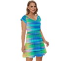 Wave Rainbow Bright Texture Short Sleeve Tiered Mini Dress View3