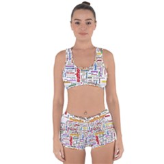 Writing Author Motivation Words Racerback Boyleg Bikini Set by Sarkoni